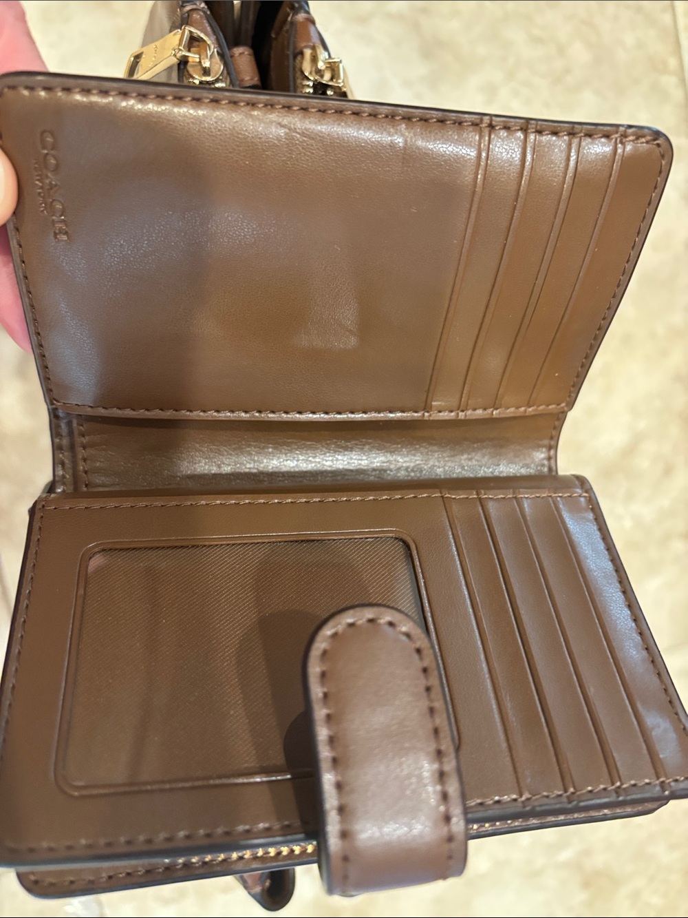 Coach Tan and Brown Signature Canvas Shoulder Bag with Matching Wallet - Picture 8 of 8